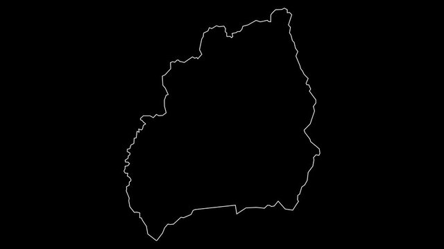 Bubanza Burundi province map outline animation