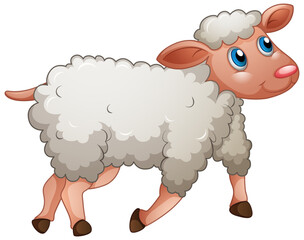 A cute sheep on white background
