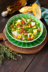 Vegetarian soup.Minestrone soup. Healthy food concept