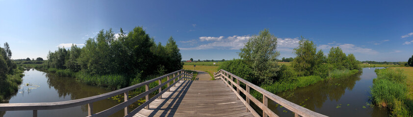 Fototapeta na wymiar Panorama from landscape around the river Vecht