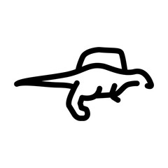 spinosaurus dinosaur line icon vector illustration sign
