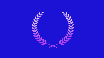 Amazing purple gradient wheat icon on blue background, Best wheat icon