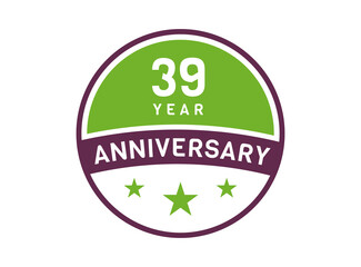 39 years anniversary image, 39 year Anniversary logo isolated on white background