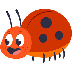 Cute cartoon ladybug vector illustration isolated on a white background.