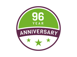 96 years anniversary image, 96 year Anniversary logo isolated on white background