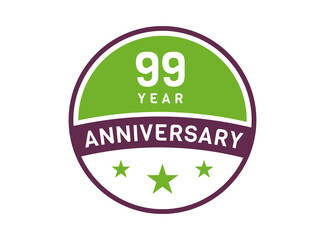 99 years anniversary image, 99 year Anniversary logo isolated on white background