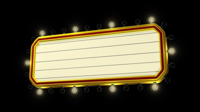 Computer generated marquee with an alpha channel so you can easily composite over your own videos.