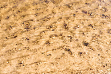 .river bank close up water sand stones