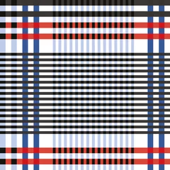 Fototapeten Rood, wit en blauwe tartan vector naadloos herhaal patroon © Doeke
