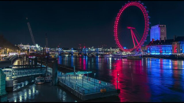 London Eye riverside night lights