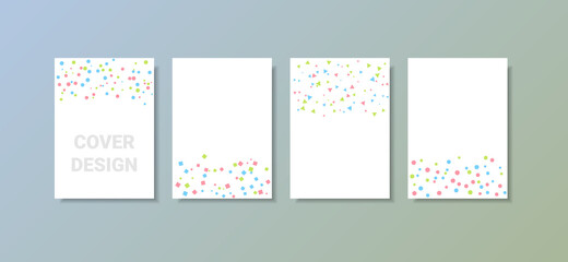 Modern celebration flyer template with colorful confetti background. A4. Vector