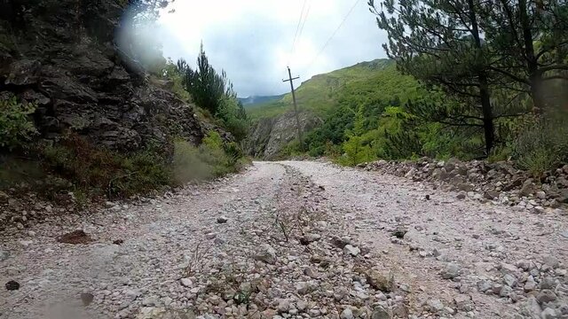 Hyper Lapse, Driving Offroad From Theth To Shkodra In Bad Weather Conditions, Albania