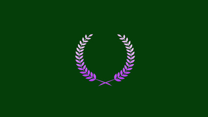 Amazing purple and white gradient wheat icon on green dark background, Best wheat icon