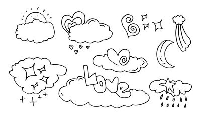 Love Cloud isolated on white background. Vector illustration.  