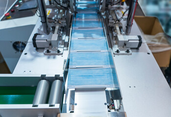 automatic machine for the manufacture of medical masks with nanofiber. Coronavirus and Covid-19 Protection