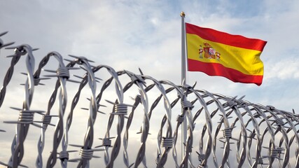Closed borders in Spain. - obrazy, fototapety, plakaty