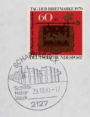 Briefmarke stamp vintage retro alt old gestempelt used frankiert gebraucht cancel scharnebeck...