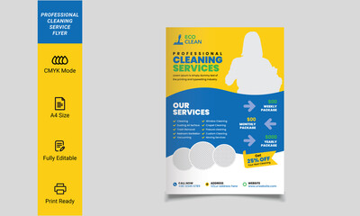 Cleaning service flyer template for company purpose