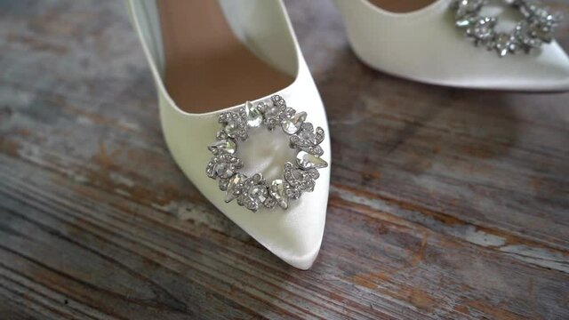 Beautiful wedding high heels detail
