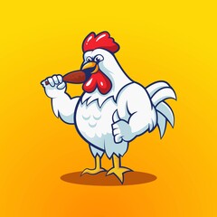Fried chicken restaurant mascot logo template