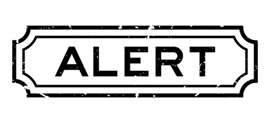 Grunge black alert word rubber seal stamp on white background