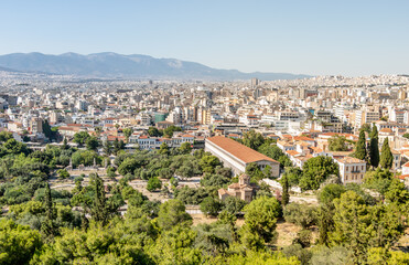 A view from the the Ancient Agora of Athens