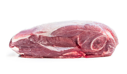 Lamb whole shoulder meat isolated on white