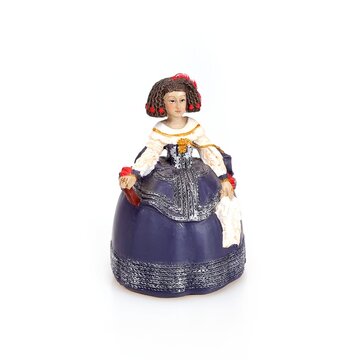 The statuette of the "Spanish Princess (Infanta)" (based on paintings by Diego Velasquez 17 century) isolated on a white background