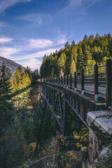 Trestle bridge in the mountains