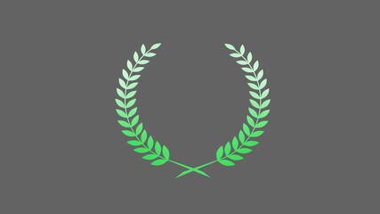 Amazing green gradient wheat logo icon on gray background, New wreath logo icon