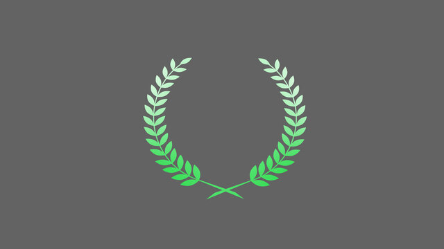 Amazing green gradient wheat logo icon on gray background, New wreath logo icon