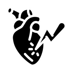 heart attack glyph icon vector illustration sign