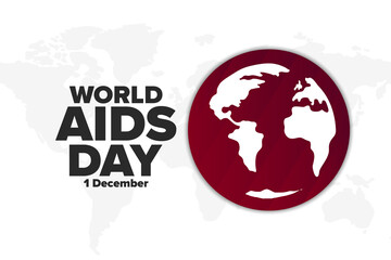 World AIDS Day. 1 December. Holiday concept. Template for background, banner, card, poster with text inscription. Vector EPS10 illustration.