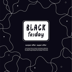 
Black Friday banner, modern template with abstract image and hand lettering