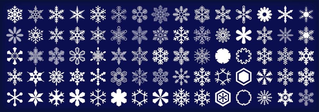 Snowflakes of various shapes