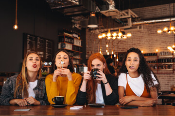 Friends with funny expressions