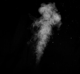 Smoke fragments on a black background. Abstract background, design element, for overlay on pictures