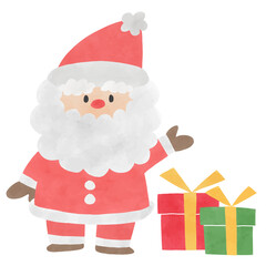 クリスマスをイメージしたサンタクロースとプレゼント
