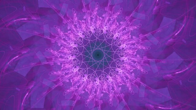 Endless looping colorful fractal mandala in motion, inner peace journey of the spirit. Beautiful background art.