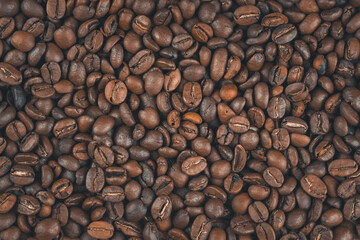 Background of roasted coffee beans