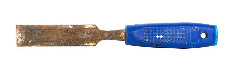 Old chisel isolated on a white background