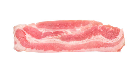 Single raw bacon slice