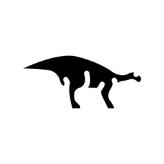 iguanodon dinosaur glyph icon vector illustration sign