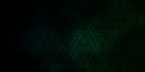Dark Green vector layout with lines, triangles.
