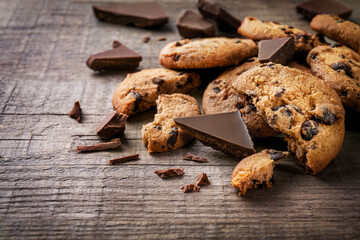 Chocolate chip cookies and chocolate