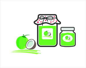 illustration of a coconut jam.