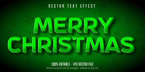 Merry Christmas text, cartoon style editable text effect