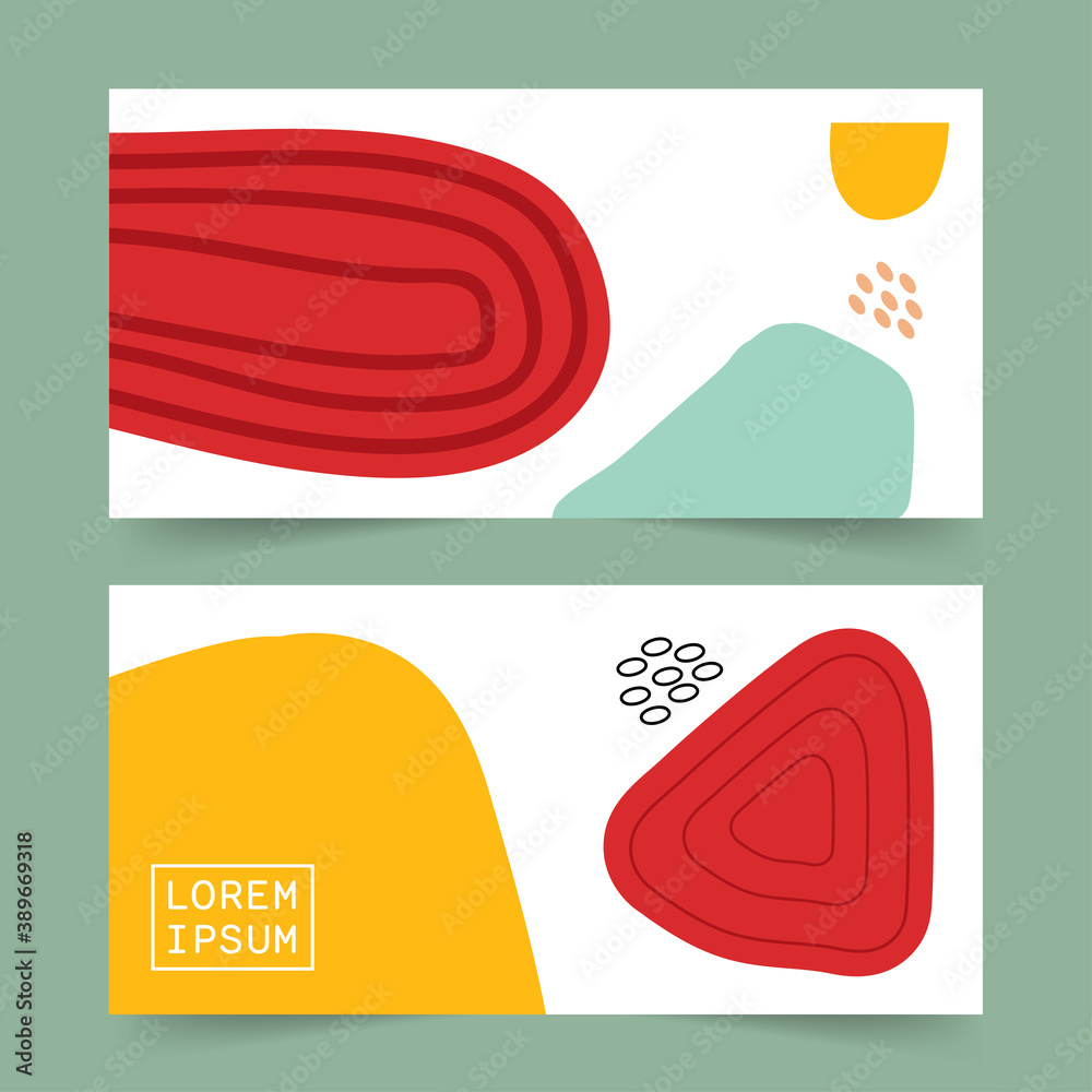 Wall mural set of editable minimal abstract banner template. suitable for social media post and web internet ad
