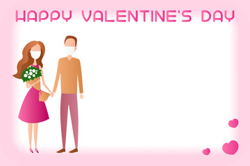 Valentines Day card with copy space. Vector illustration.