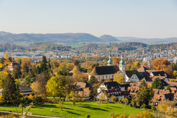 Arlesheim, Dom, Birstal, Birsebene, Dorf, Ermitage, Reinach, Herbst, Herbstlaub, Herbstfarben,...